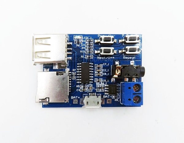 Modulo Mp3 + Salida Audio 2w + Salida Auricular