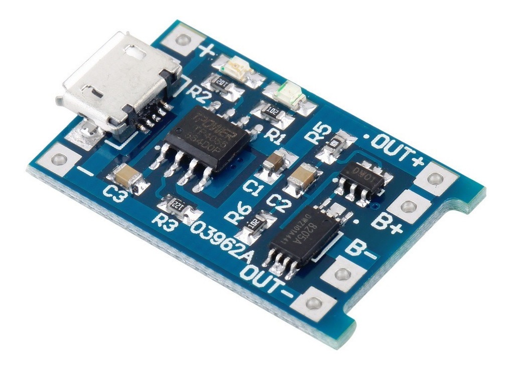Cargador De Baterias Litio Lipo Micro Usb Tp4056 Proteccion