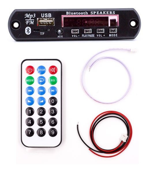 Modulo Receptor Bluetooth Audio Mp3 Fm Sd Usb Control Remoto