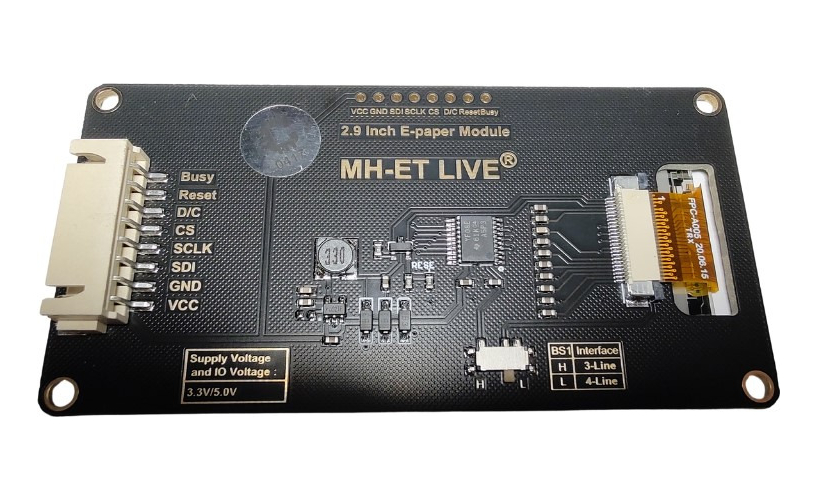 Modulo Display 2.9 Raspberry E-paper Spi 296x128 Blanco - Imagen 4