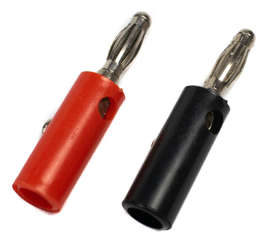 Conector Banana Plug Macho Rojo + Negro 4mm