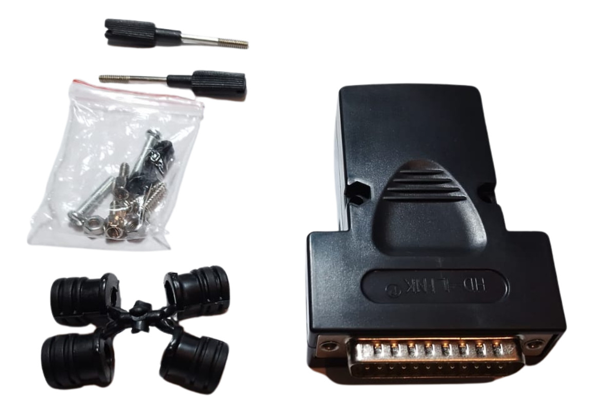 Conector Db25 Macho A Bornera C/ Tapa Y Accesorios