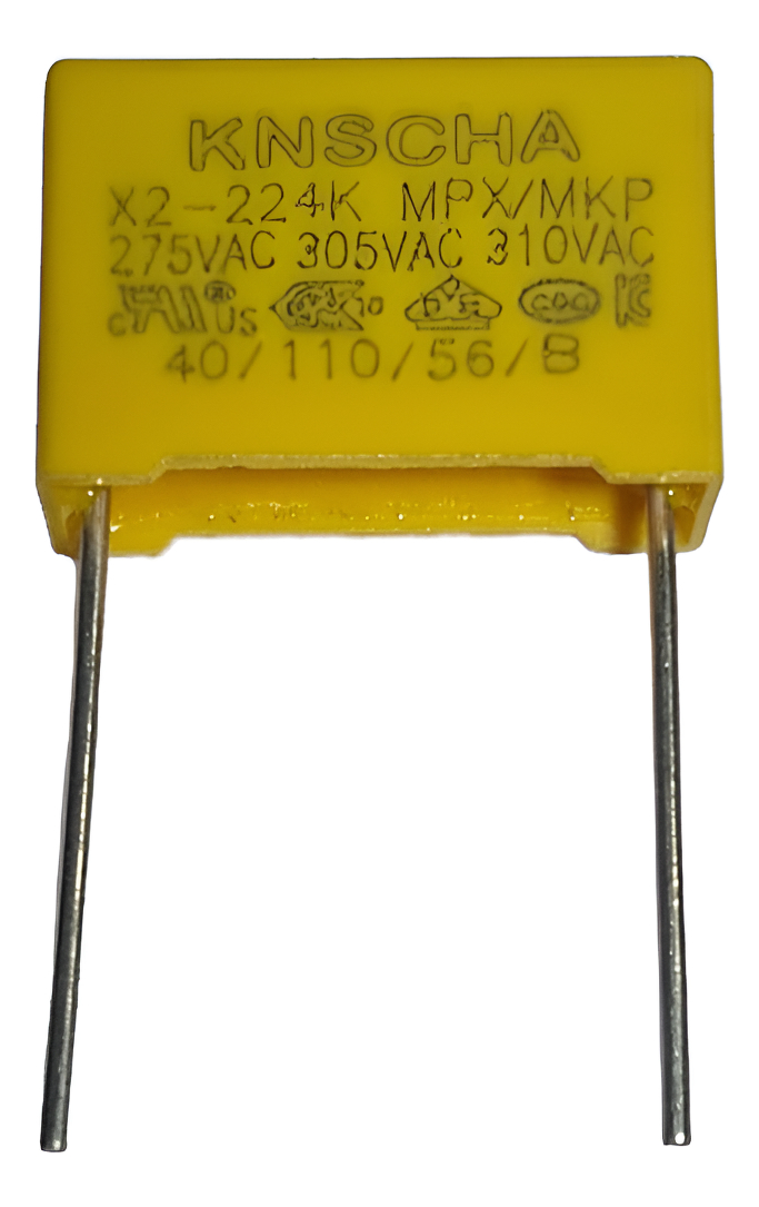 Capacitor 0.22 Uf X2 275k 275vca Mkp Polipropileno