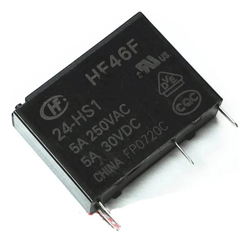 Hf46f/24-hs1 Rele Relay 1 Polo 1 Posiciones 24 V 250vac 5a