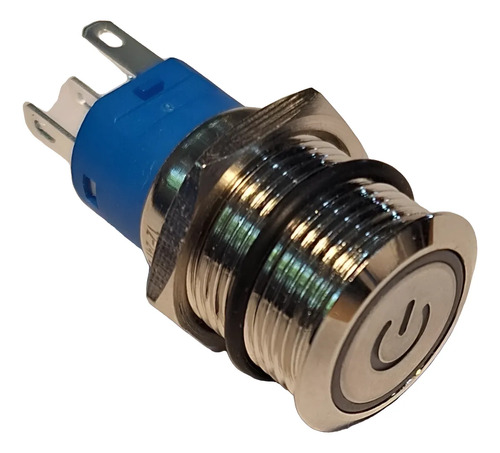 Pulsador Con Bloqueo 16mm Iluminado Metalico Rojo 220v