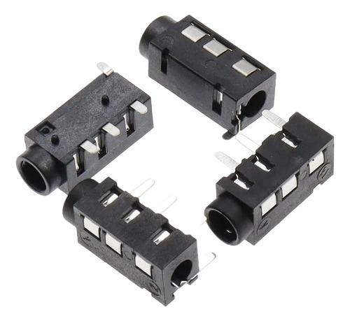 Conector Auricular Hembra 3.5mm Negro Smd - Imagen 2