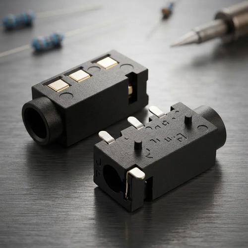 Conector Auricular Hembra 3.5mm Negro Smd - Imagen 3