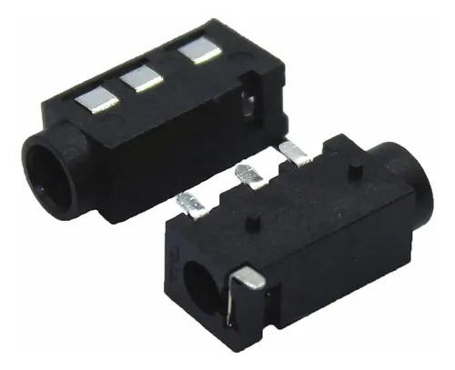 Conector Auricular Hembra 3.5mm Negro Smd